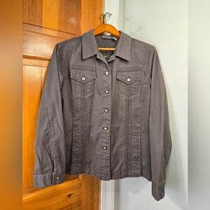 Chico's Adorned Denim Jacket *flaw*